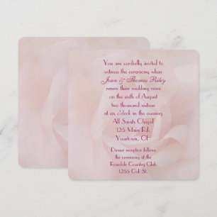 Pink Rose Wedding Vow Renewal Invitation