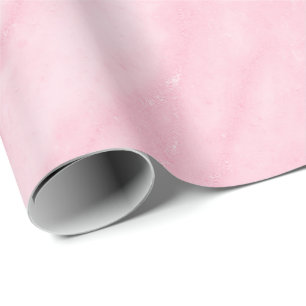 Pink Rose White Blush Marble Stone Abstract Pastel Wrapping Paper