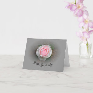 Pink Rose With Grey Vignette Card