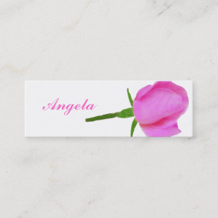 Pink Rose with Stem Mini Bookmarks Business Card