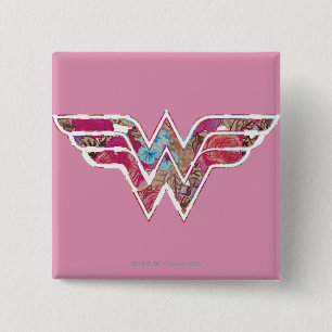 Pink Rose WW 15 Cm Square Badge