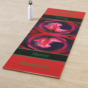 Pink Rosebud Floral Abstract Art Personalised Yoga Mat