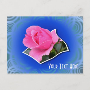 Pink Rosebud Floral Customisable Postcard