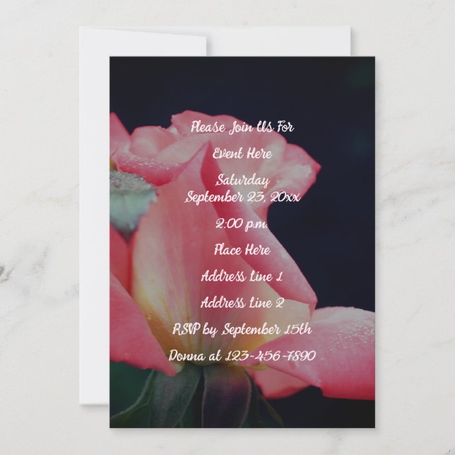 Pink Rosebud Floral Party Invitation (Front)