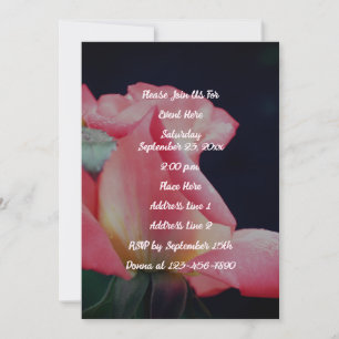 Pink Rosebud Floral Party Invitation
