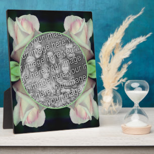 Pink Rosebud Flower Add Your Own Photo Plaque