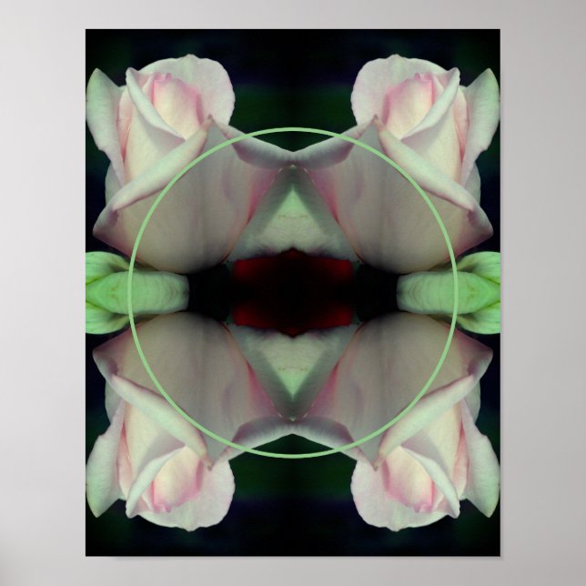 Pink Rosebud Flower Frame Create Your Own Photo Poster (Front)