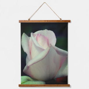 Pink Rosebud Flower   Hanging Tapestry
