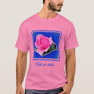 Pink Rosebud Flower Out Of Bounds Personalised T-Shirt