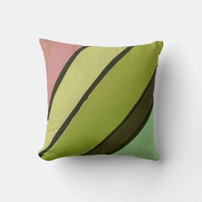Pink Rosebud Interpretive Art Pillow (Front)
