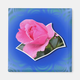 Pink Rosebud Pop Out Floral Magnet