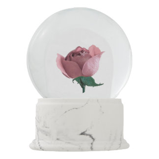 Pink Rosebud Snow Globe