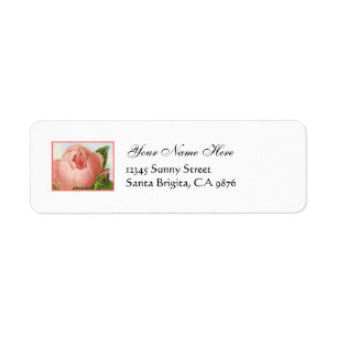Pink Rosebud Vintage Custom Return Address Labels