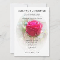 Pink Rosebud Wedding Invitation