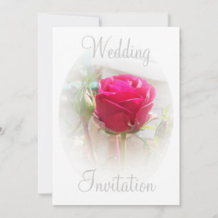 Pink Rosebud Wedding Invitation