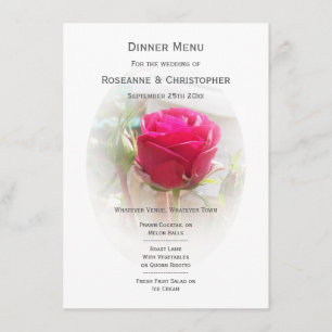 Pink Rosebud Wedding Menu