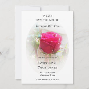 Pink Rosebud Wedding Save The Date