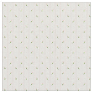 Pink Rosebuds with Stripes Fabric