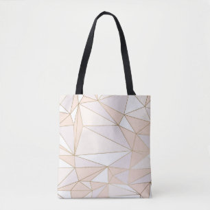 Pink Rosegold: Abstract Geometric Luxury Tote Bag