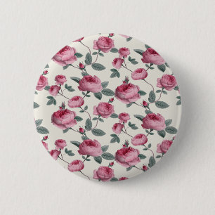 Pink Roses 6 Cm Round Badge
