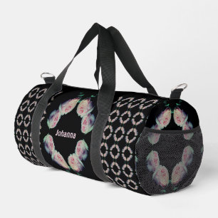 Pink Roses Abstract Personalised Duffle Bag
