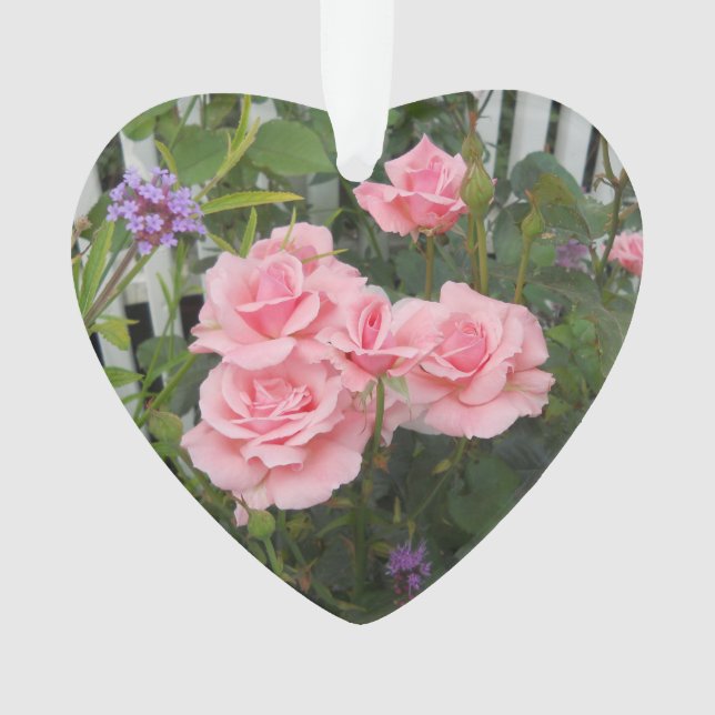 Pink Roses Acrylic Ornament (Front)