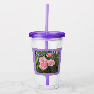 Pink Roses Acrylic Tumbler