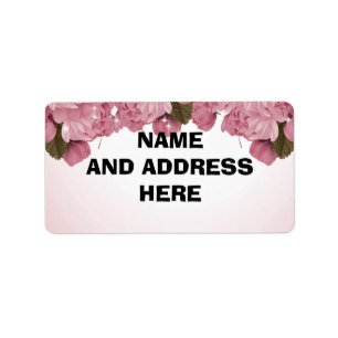 PINK ROSES ADDRESS LABELS