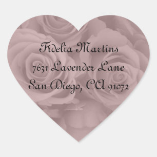 pink roses address labels