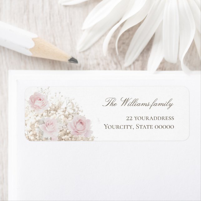 pink roses and baby's breath (Insitu)
