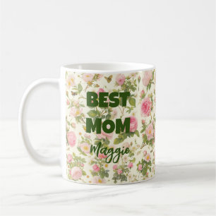 Pink Roses and Bees Best Mum  Coffee Mug
