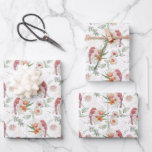 Pink Roses and Birds Wedding Watercolors  Wrapping Paper Sheet<br><div class="desc">A gorgeous selection of watercolor designs wedding gift wrap.  Beautiful in pink and coral roses and birds</div>