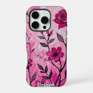 Pink Roses and Blossoms Painting iPhone 16 Pro Case
