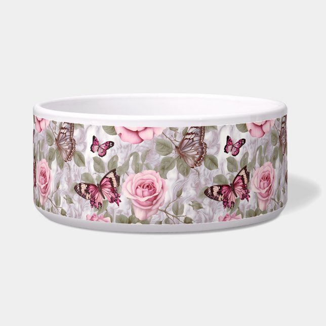 Pink Roses and Butterflies Watercolor Floral (Front)