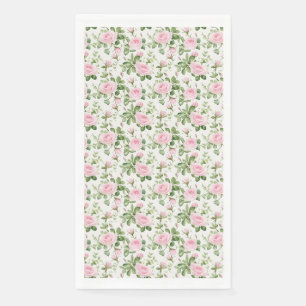 Pink Roses and Green Leaves Seamless Napkin