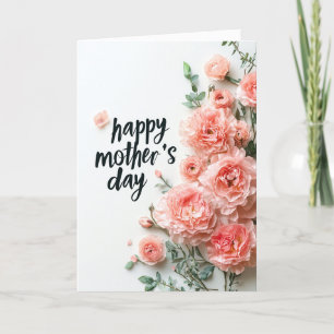 Pink Roses and happy Mothers day holiday card
