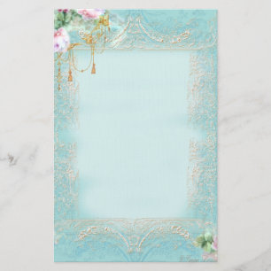 Pink Roses and Lace Stationery