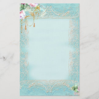 Pink Roses and Lace Stationery