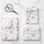 Pink Roses and Pearls Wedding Watercolors Wrapping Paper Sheet<br><div class="desc">A gorgeous selection of watercolor designs wedding gift wrap.  Beautiful in pink and coral roses and pearls</div>