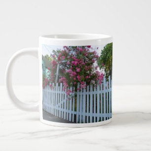 Pink Roses and Picket Fence - Martha's Vineyard Large Coffee Mug