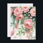 Pink Roses and Ribbons Postcard<br><div class="desc">Pink roses and ribbons,  delicate pastel colours.</div>