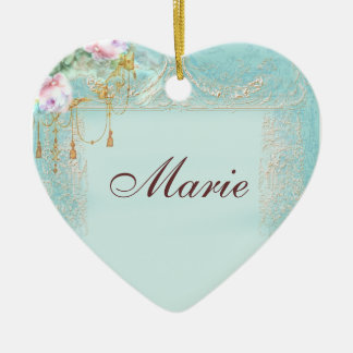 Pink Roses and Tassels Pastel Christmas Ornament
