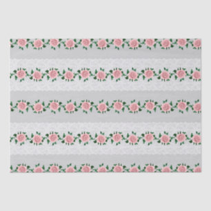 Pink Roses And Wedding Lace Tissue Paper