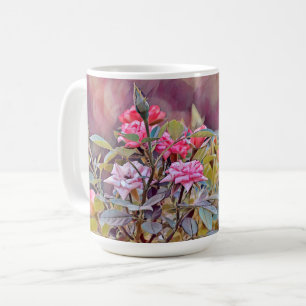 Pink Roses Art Flower Mug Cup