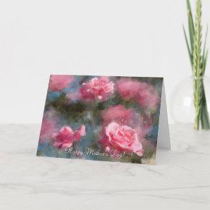 Pink Roses Art Mother's Day Card