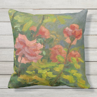 Pink Roses at Sunset Cushion