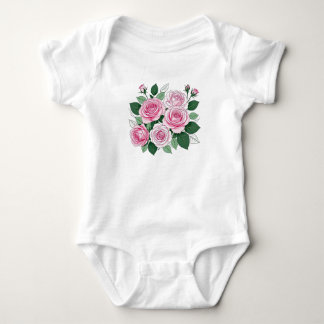 Pink Roses Baby Bodysuit