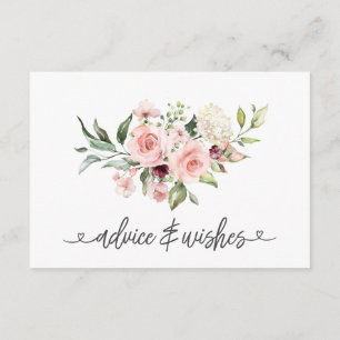 Pink Roses Baby Shower Advice and Wishes Card