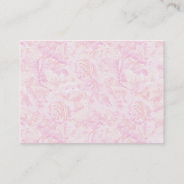 Pink Roses Background Business Card (Front)