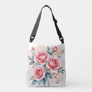 Pink Roses Beautiful Luxury Modern Collection Crossbody Bag